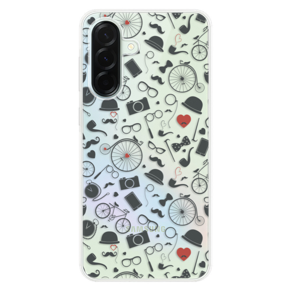 Odolné silikónové puzdro iSaprio - Vintage Pattern 01 - black - Samsung Galaxy A36