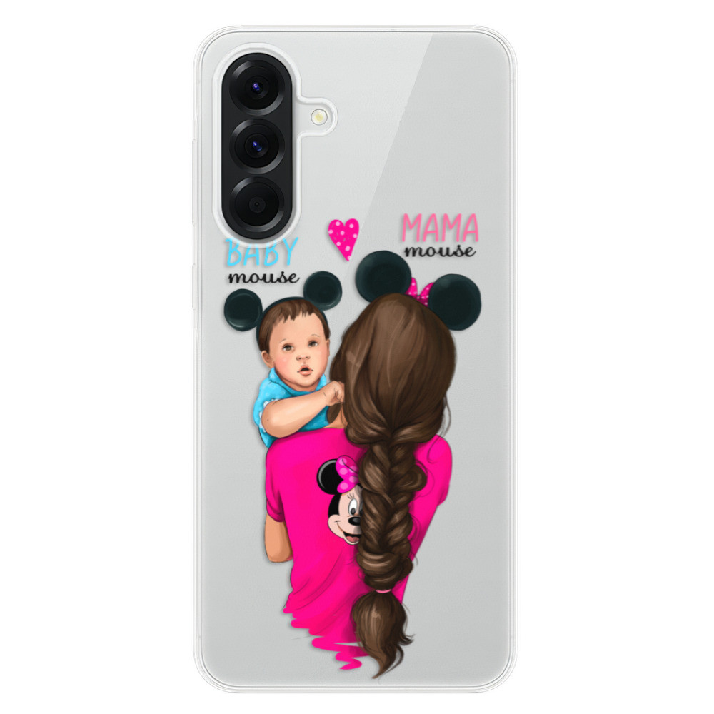 Odolné silikónové puzdro iSaprio - Mama Mouse Brunette and Boy - Samsung Galaxy A56