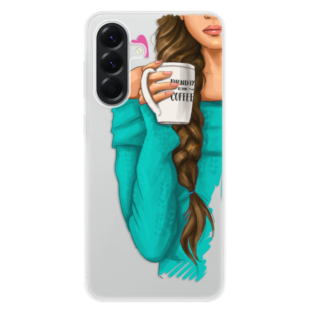 Odolné silikónové puzdro iSaprio - My Coffe and Brunette Girl - Samsung Galaxy A56