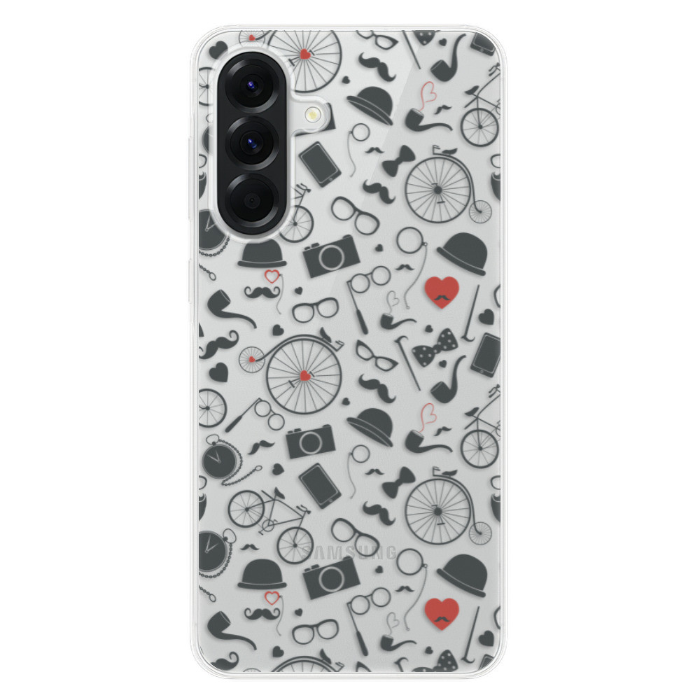 Odolné silikónové puzdro iSaprio - Vintage Pattern 01 - black - Samsung Galaxy A56
