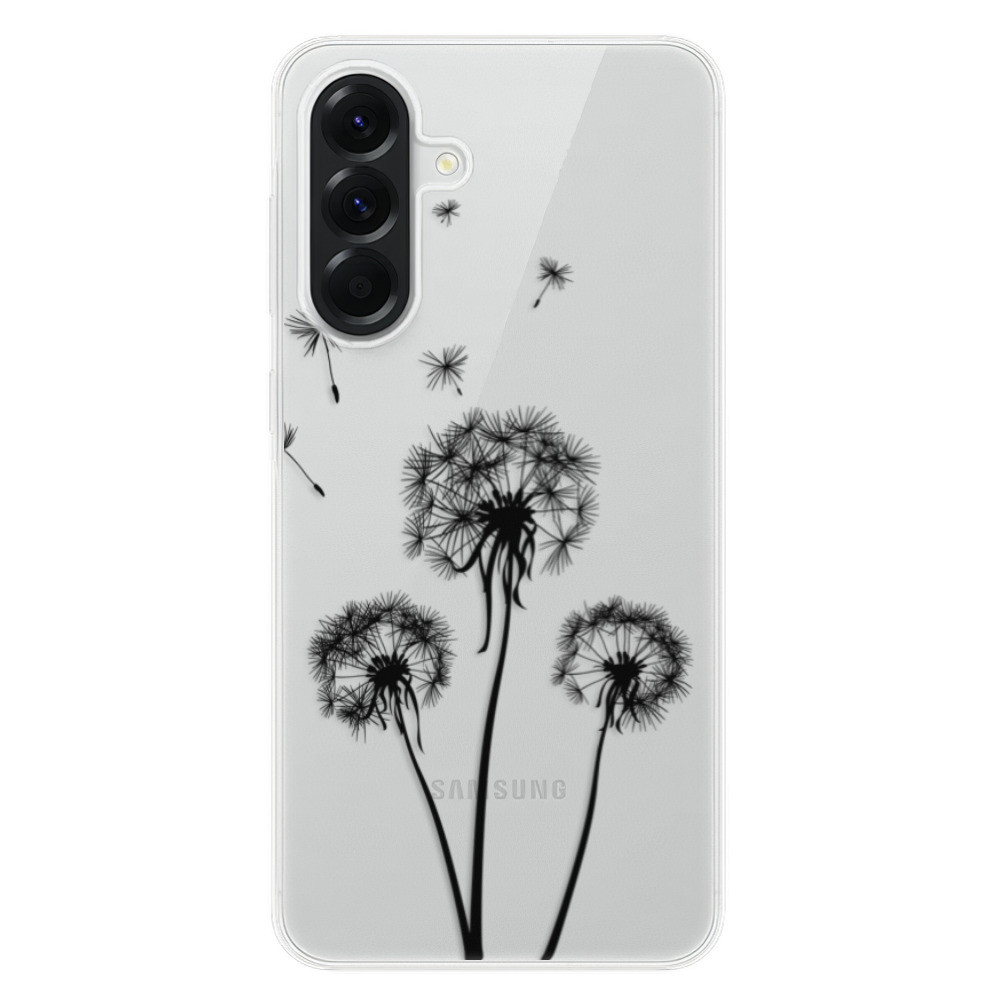Odolné silikónové puzdro iSaprio - Three Dandelions - black - Samsung Galaxy A56