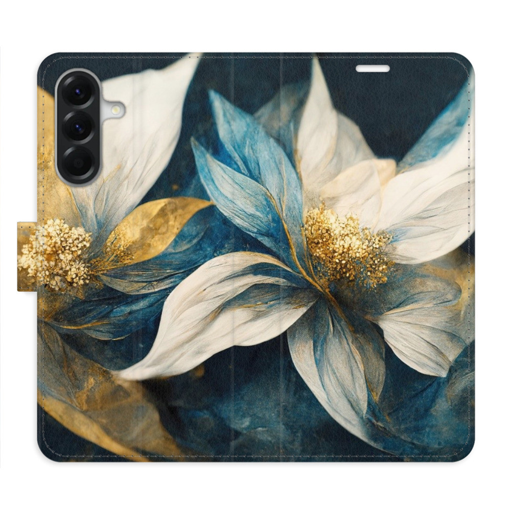 Flipové puzdro iSaprio - Gold Flowers - Samsung Galaxy A36