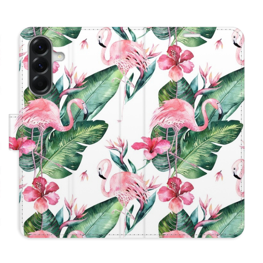 Flipové puzdro iSaprio - Flamingos Pattern - Samsung Galaxy A36