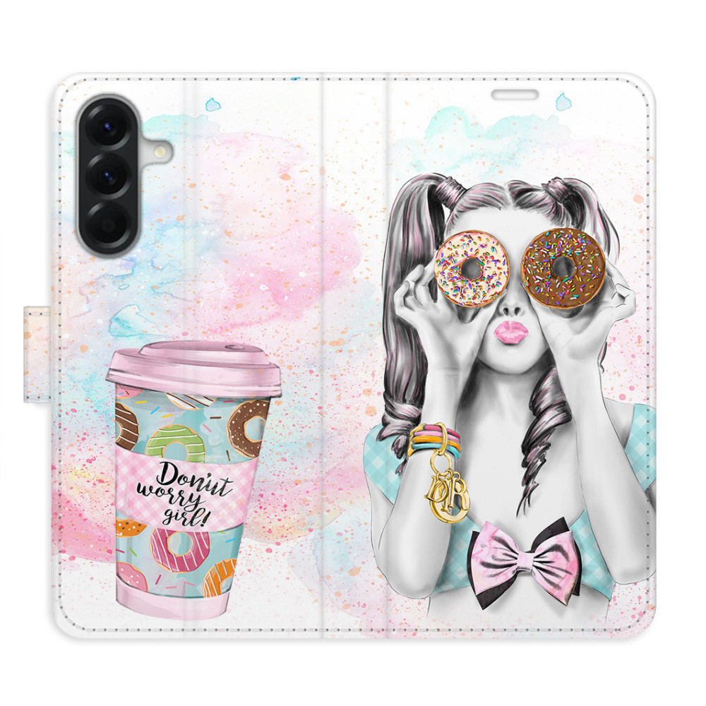 Flipové puzdro iSaprio - Donut Worry Girl - Samsung Galaxy A36