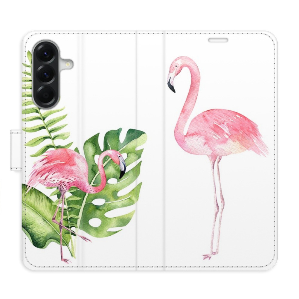 Flipové puzdro iSaprio - Flamingos - Samsung Galaxy A56