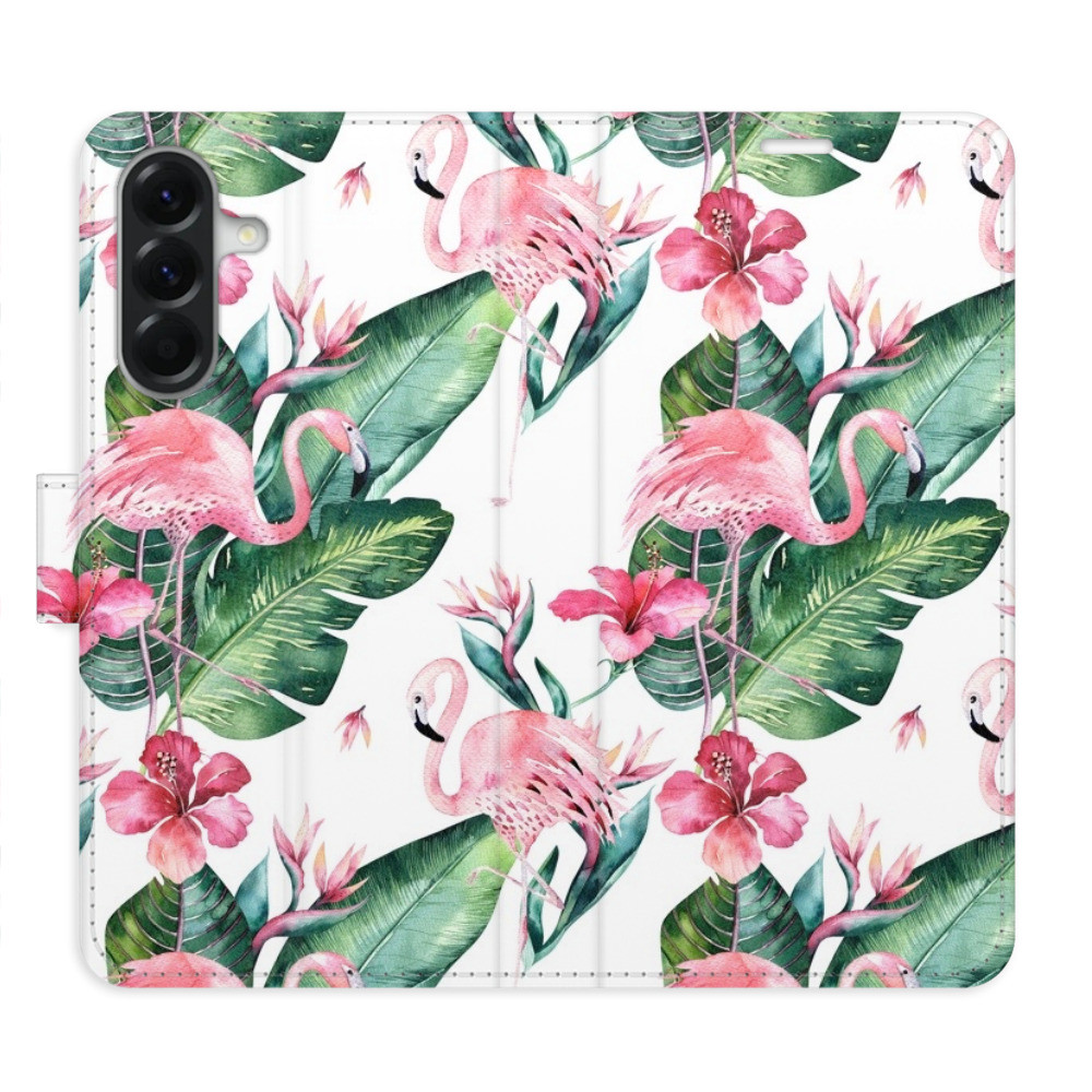 Flipové puzdro iSaprio - Flamingos Pattern - Samsung Galaxy A56