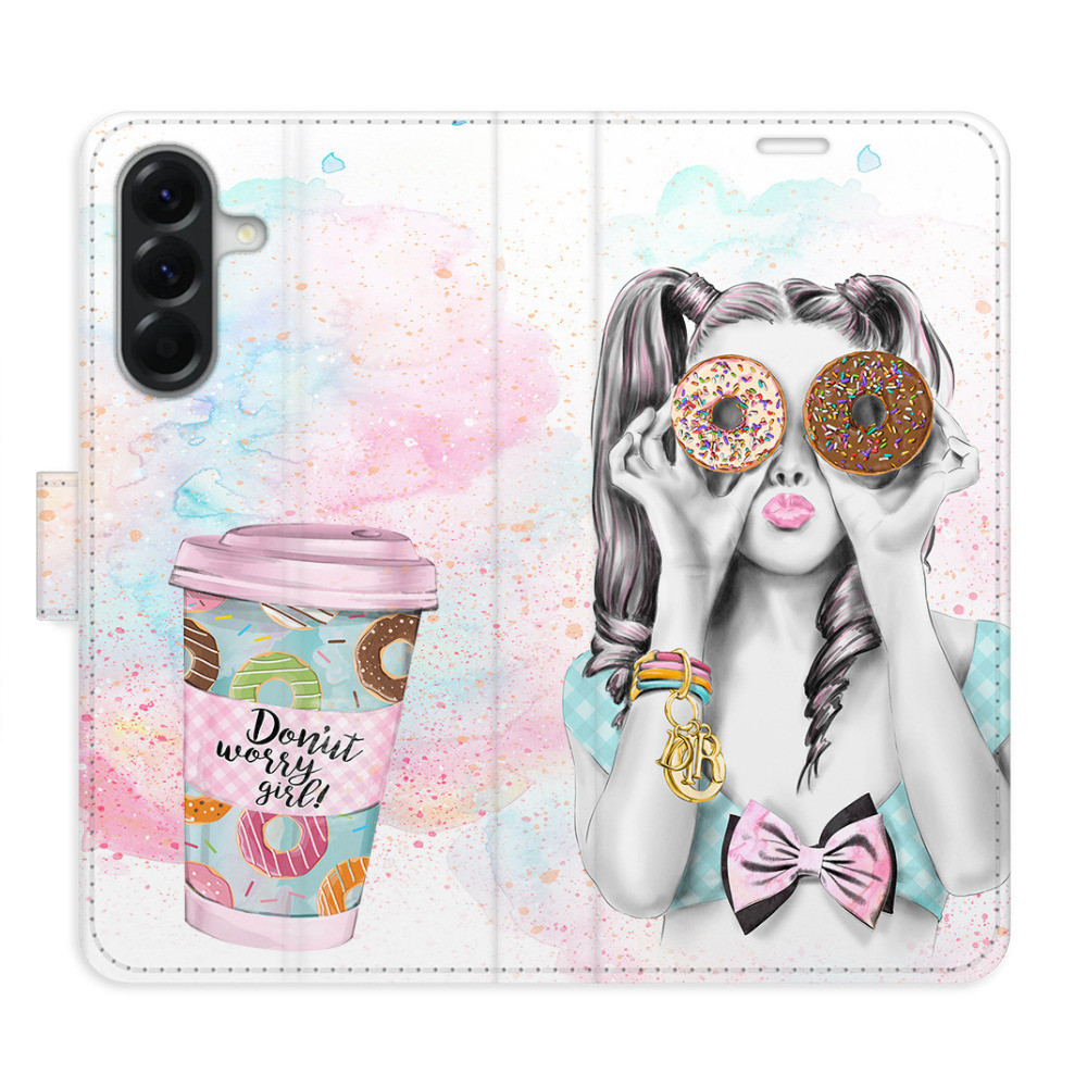 Flipové puzdro iSaprio - Donut Worry Girl - Samsung Galaxy A56