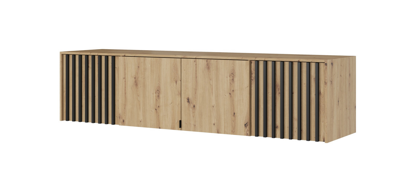 Nástavec na skříň Nelly 206 cm dub artisan/černý