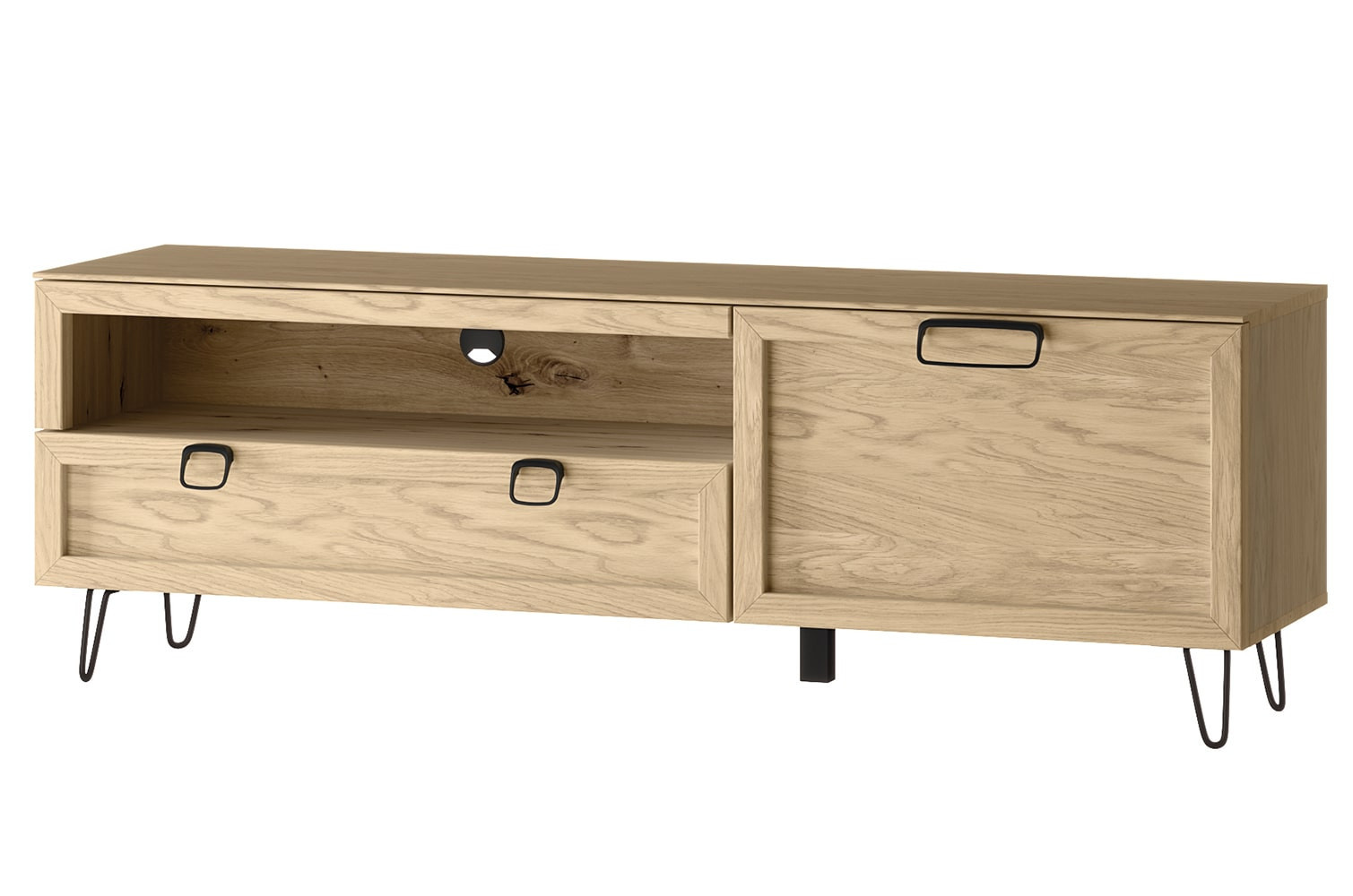 TV stolek Limbo 25 160 cm z masivu s LED osvětlením dub Artisan