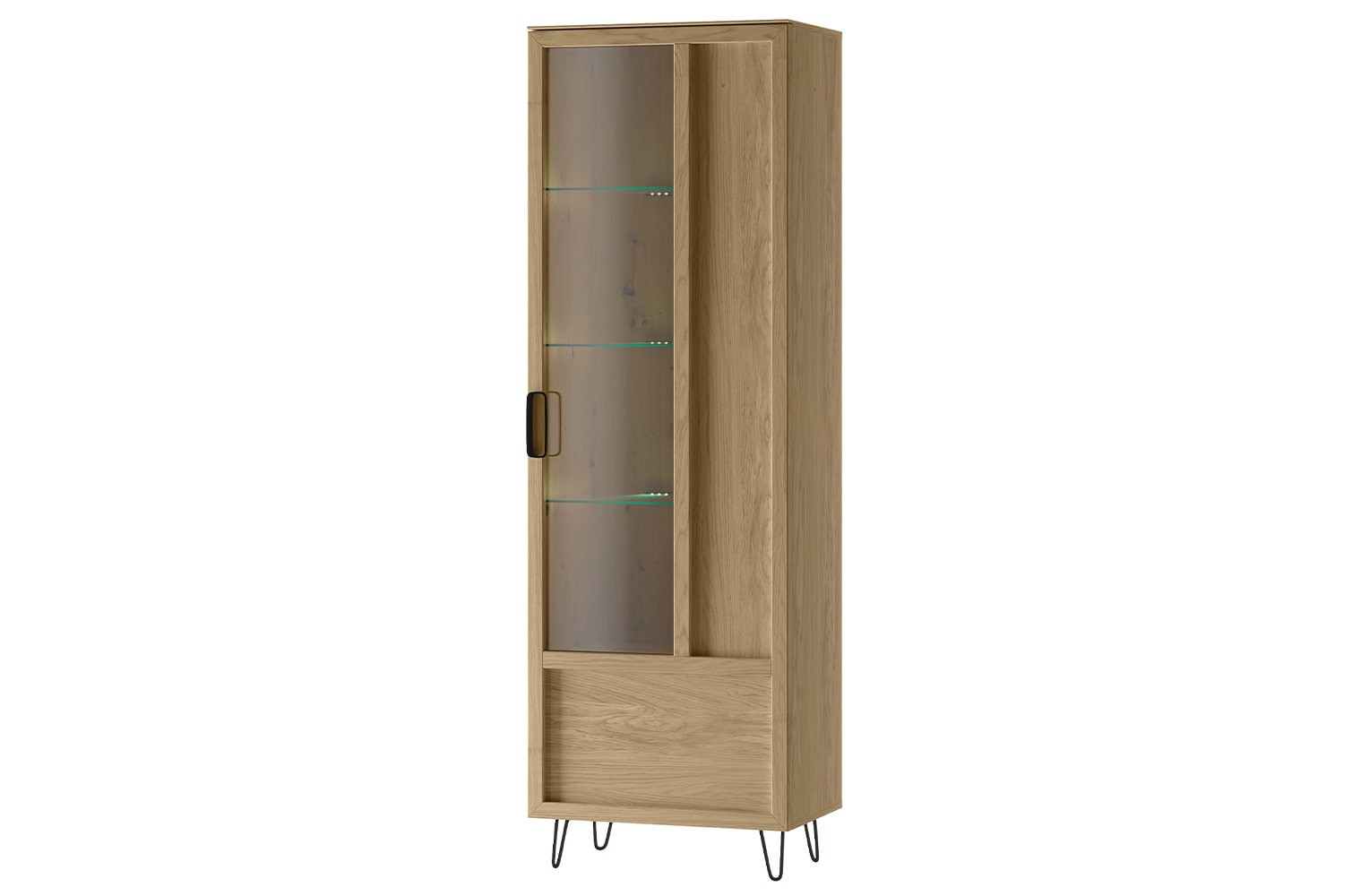 Vitrína Limbo 11 65 cm z masivu s LED osvětlením dub Artisan