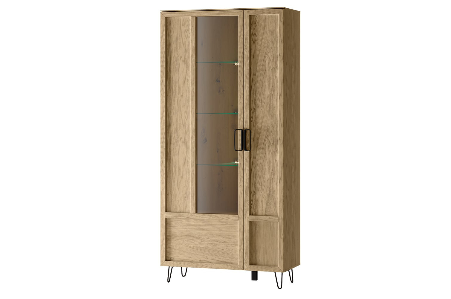 Vitrína Limbo 12 95 cm z masivu s LED osvětlením dub Artisan