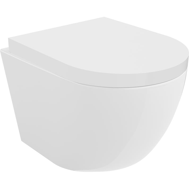 MEXEN/S - Lena Závesná WC misa Rimless Tornado vrátane sedátka s slow, duroplast, biela lesk 30220200T