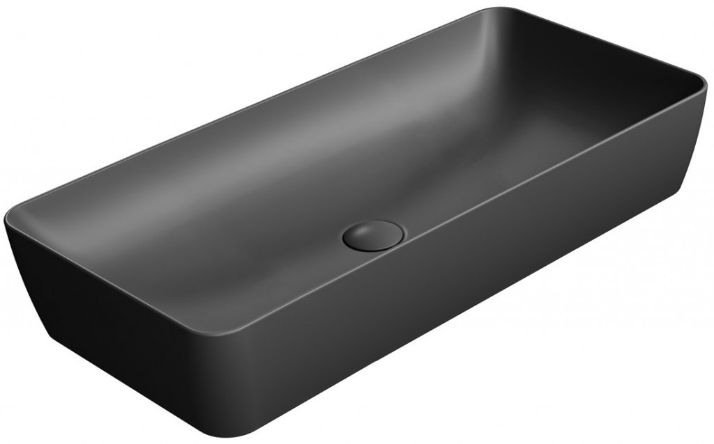 GSI - NUBES keramické umývadlo na dosku 80x40cm, čierna mat 904026