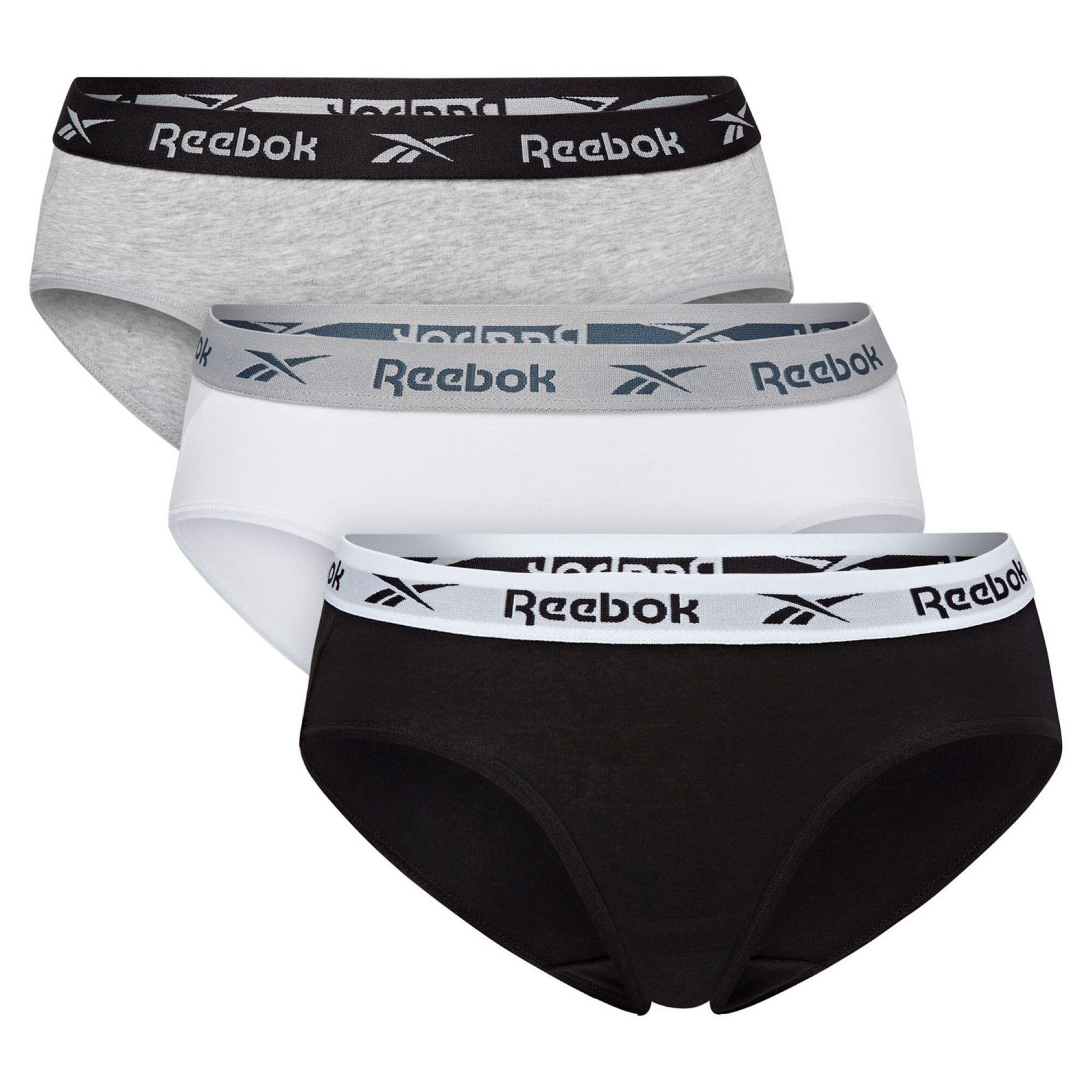 Reebok súprava 3 nohavičiek čierne/biele/sivé