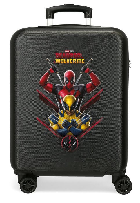 Marvel Detský kabínový kufor Deadpool & Wolverine - 55 cm - čierny - 34 L