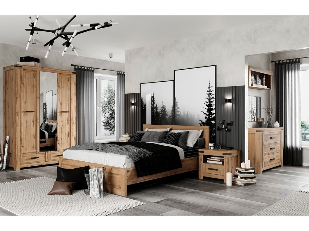 KONDELA Moratiz spálňa dub wotan