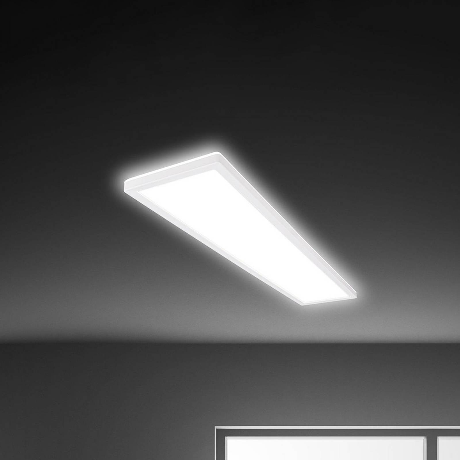 LED stropné svietidlo Tava, biele, podsvietenie, plast, 98x20