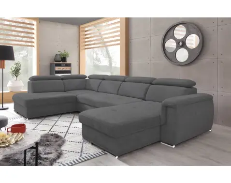 Sedacia súprava Umbria, tvar ľavé U, krémová látka%