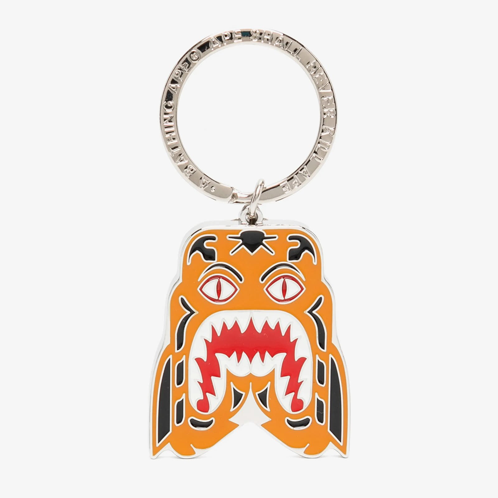 A BATHING APE Tiger Metal Keychain Orange Universal