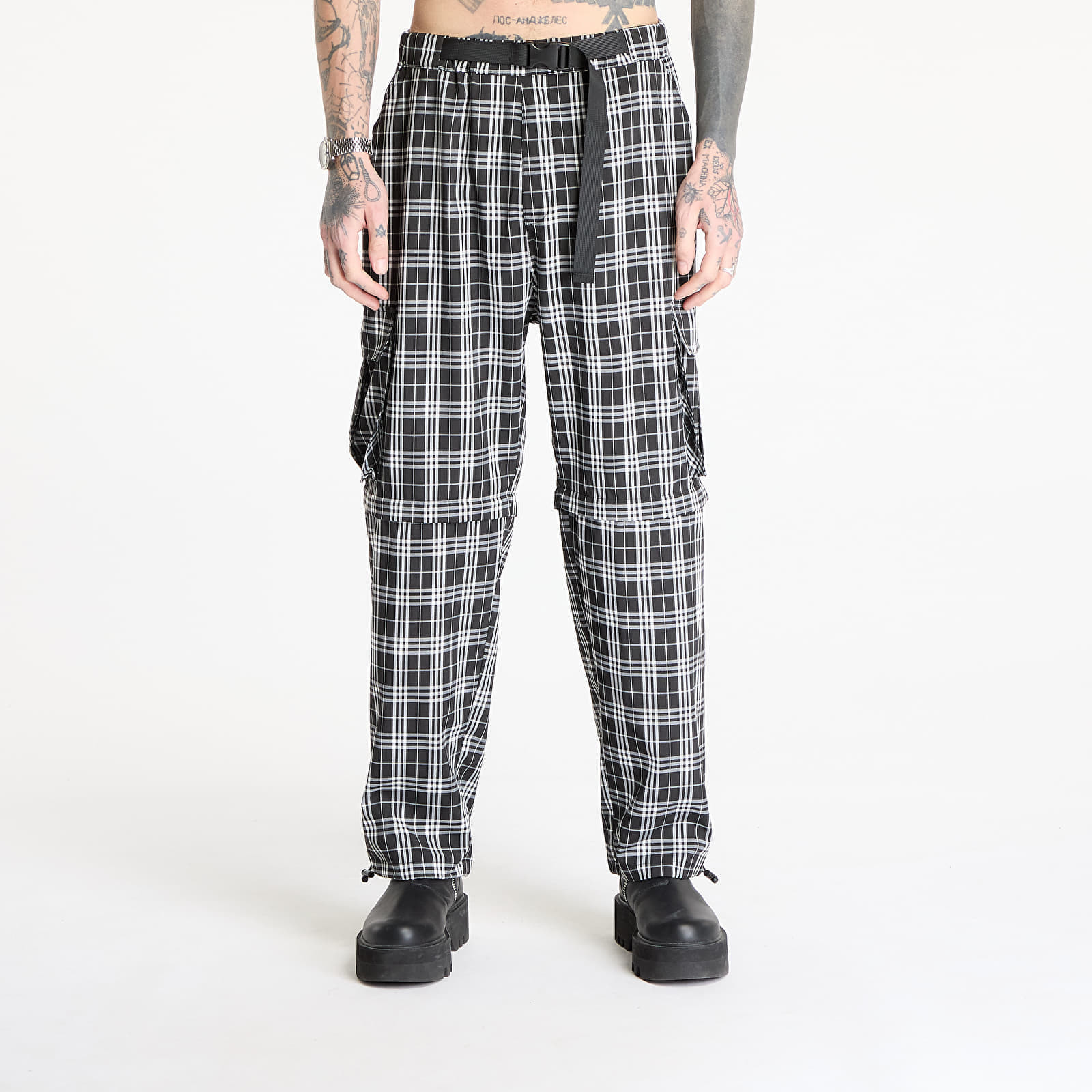 Kalhoty Wasted Paris M Yard Tartan Hunter Black/ White L