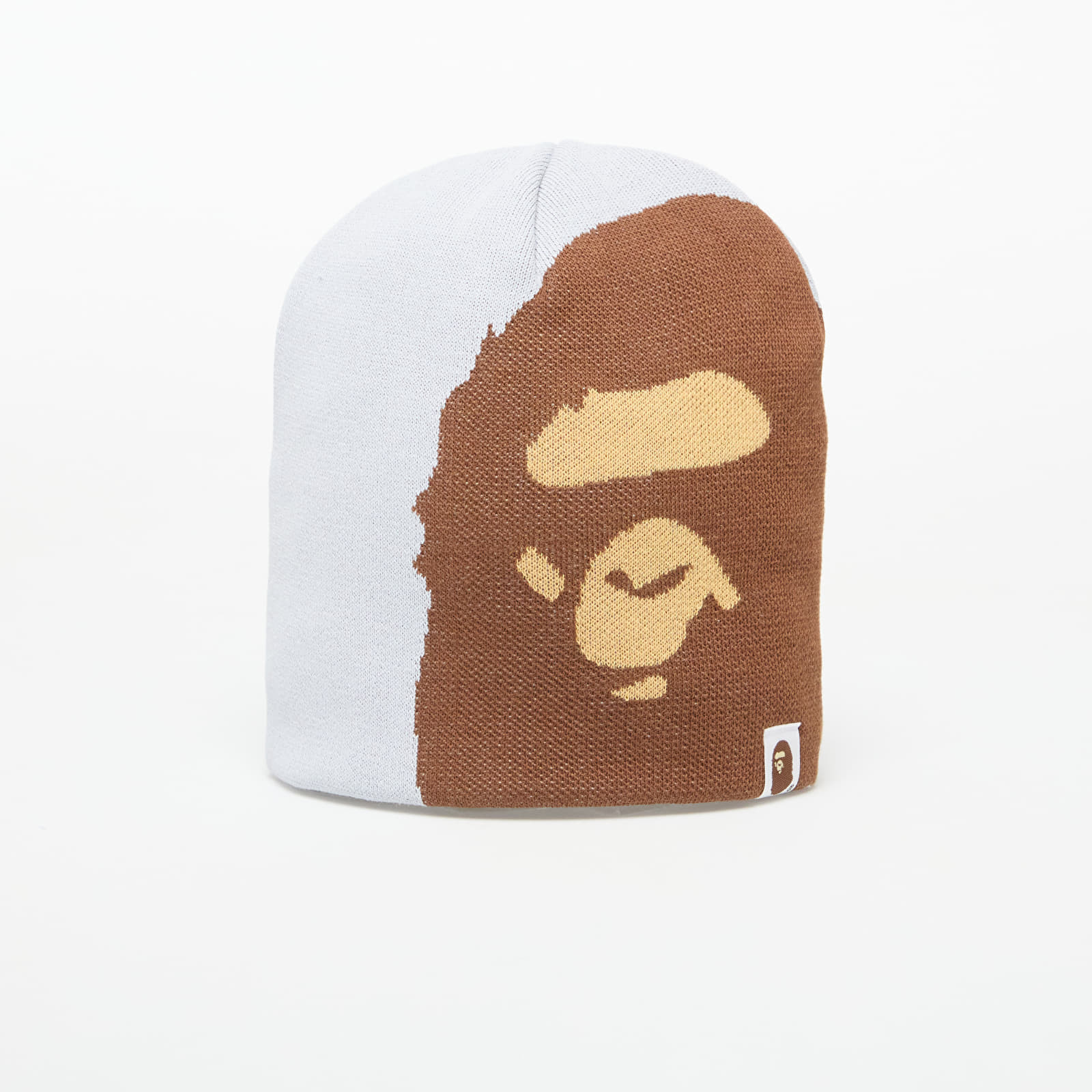 A BATHING APE Ape Head Knit Cap Gray Universal