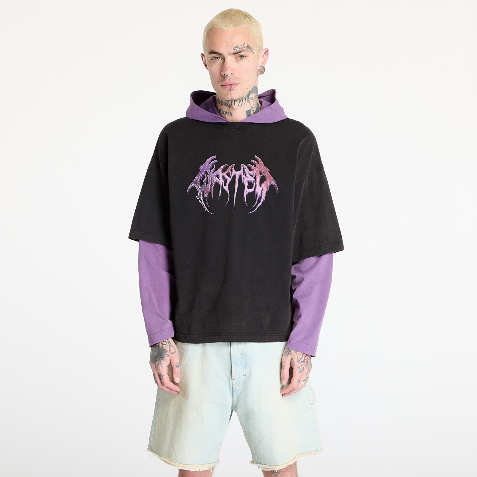 Mikina Wasted Paris M Slug Age Hoodie Faded Black/ Imperial Purple M