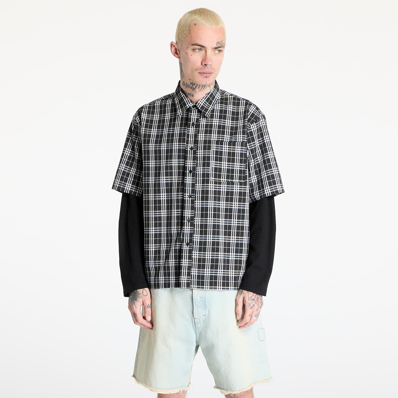 Košeľa Wasted Paris M Yard Tartan Shirt Age Black/ White M