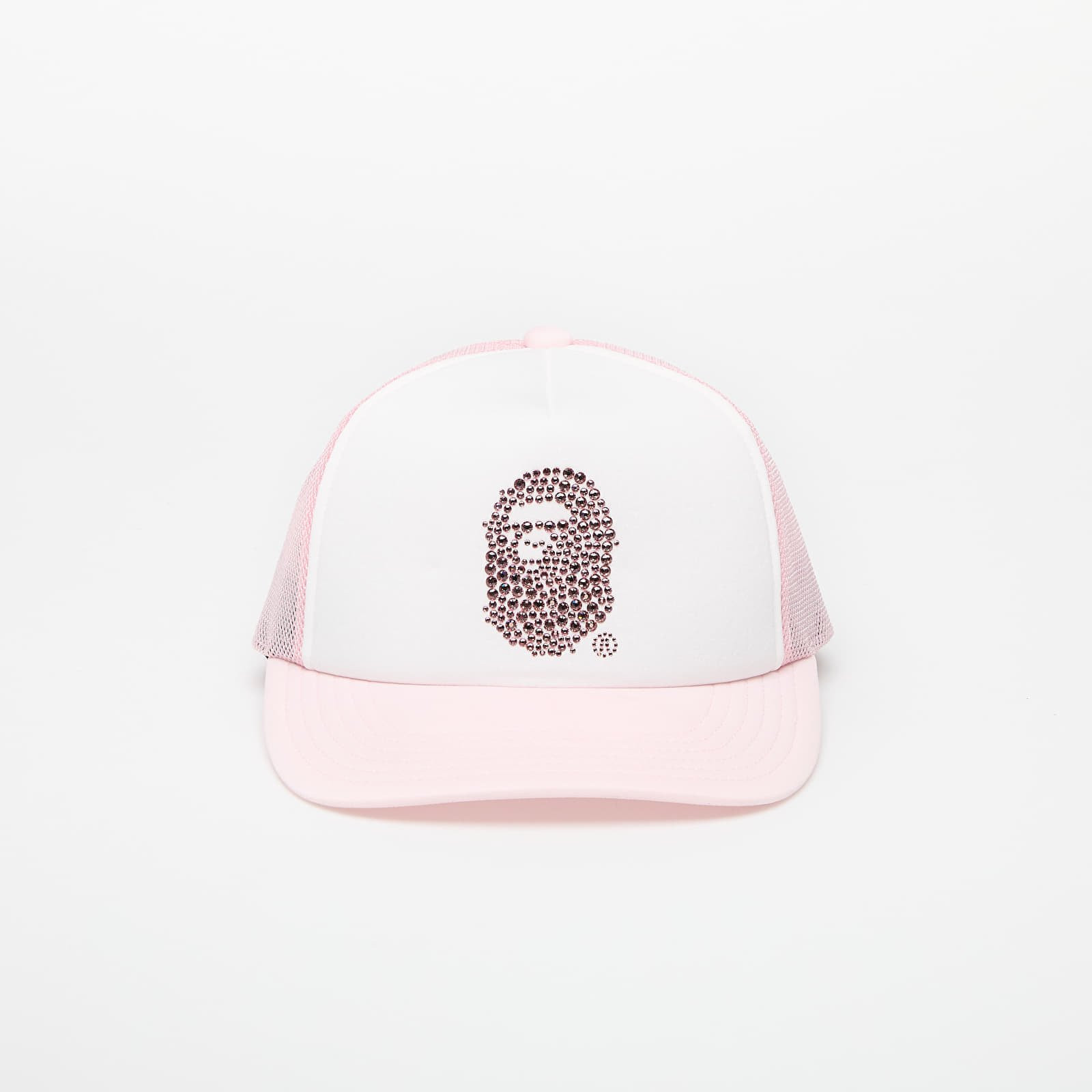 Šiltovka A BATHING APE Crystal Stone Ape Head Mesh Cap Pink Universal
