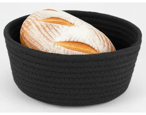 Košík na chlieb LifeStyle 22 cm, čierna bavlna%