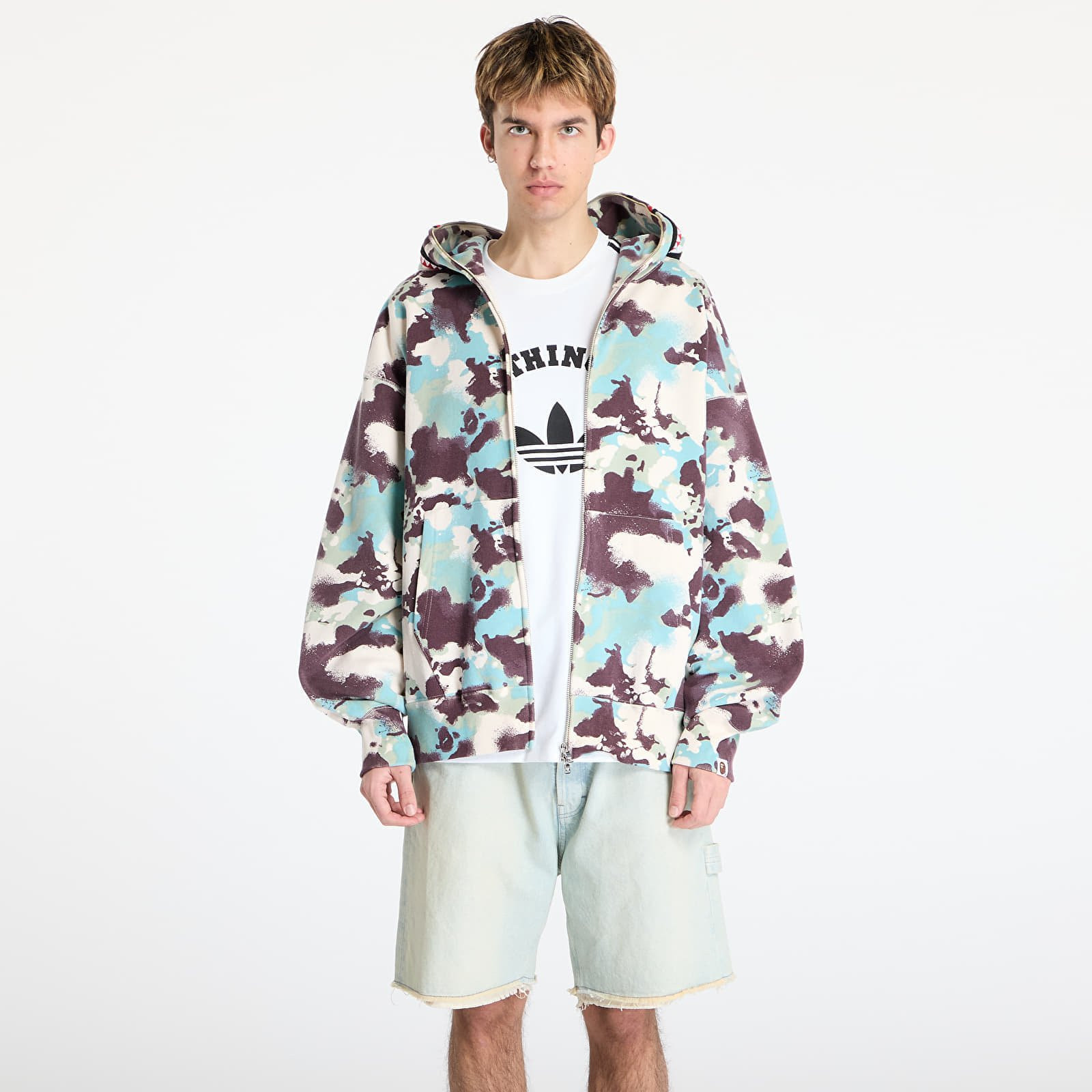 Mikina A BATHING APE Map Camo Shark Relaxed Fit Full Zip Hoodie UNISEX Multicolor XL