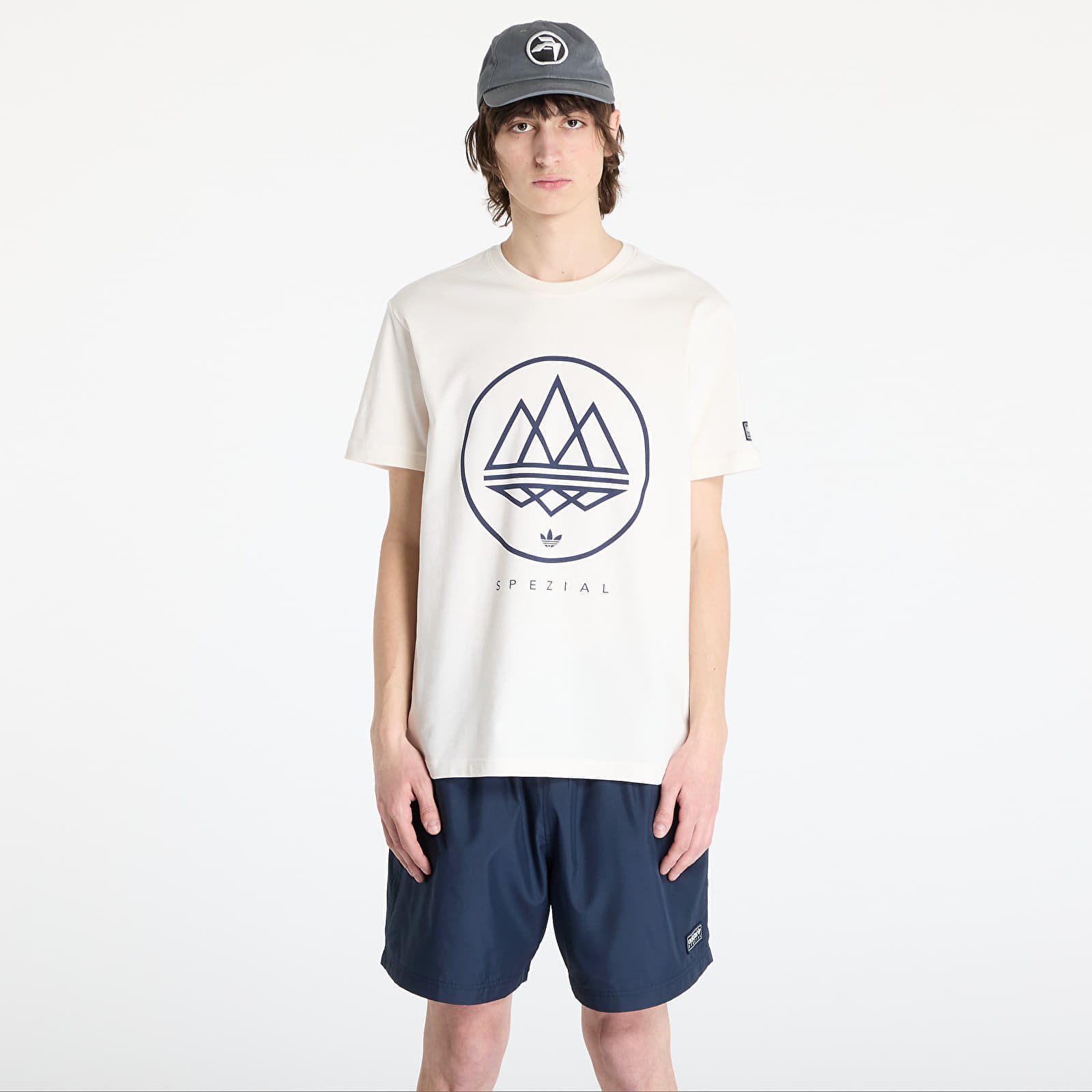 Tričko adidas Mod Spezial Tee Beige/ Chalk White/ Wild Pine S