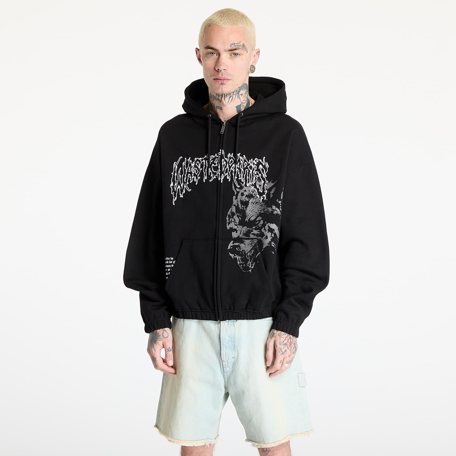 Mikina Wasted Paris M Varg Boxy Zip Hoodie Black M
