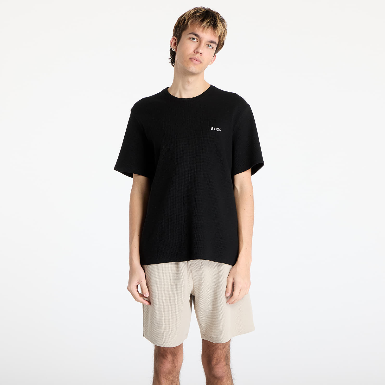 Tričko Hugo Boss Men's Waffle T-Shirt Black S