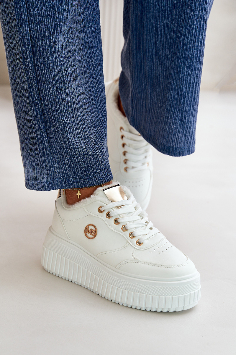 Boto Tenisky Dámske Športové Topánky Zateplené Na Masívnej Podošve Biele Ardiela