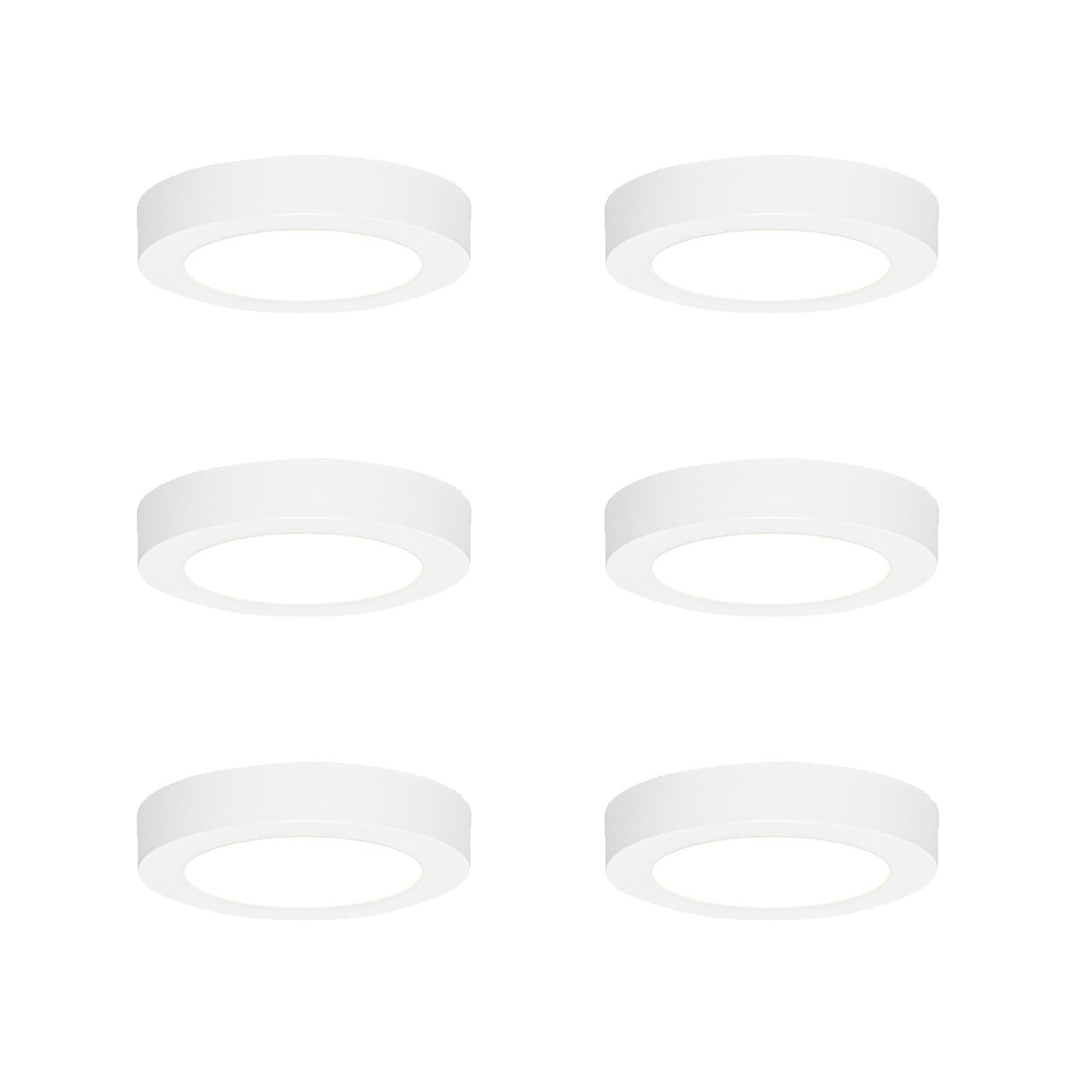 Sada 6 ks Zapustené alebo prisadené bodové biele 14 cm vrátane LED 3 stupne stlmenie až teplé - Trans