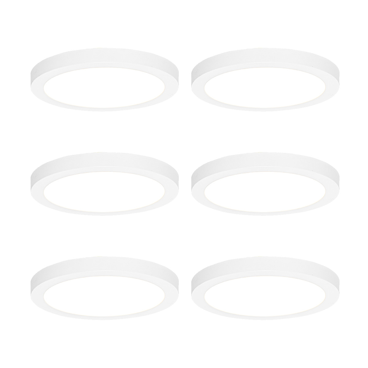 Sada 6 ks Zapustené alebo prisadené bodové biele 22 cm vrátane LED 3 stupne stlmenie až teplé - Trans