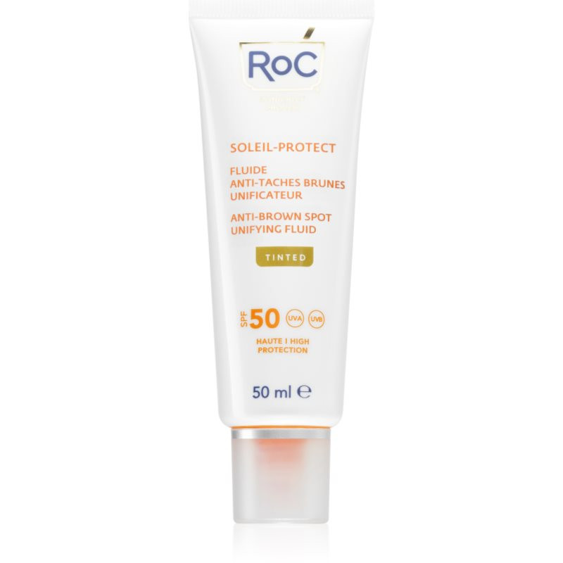 RoC Soleil Protect Anti Brown Spots Unifying Fluid Tinted tónovaný fluid pre zjednotenie pleti SPF 50 s vitamínom C 50 ml