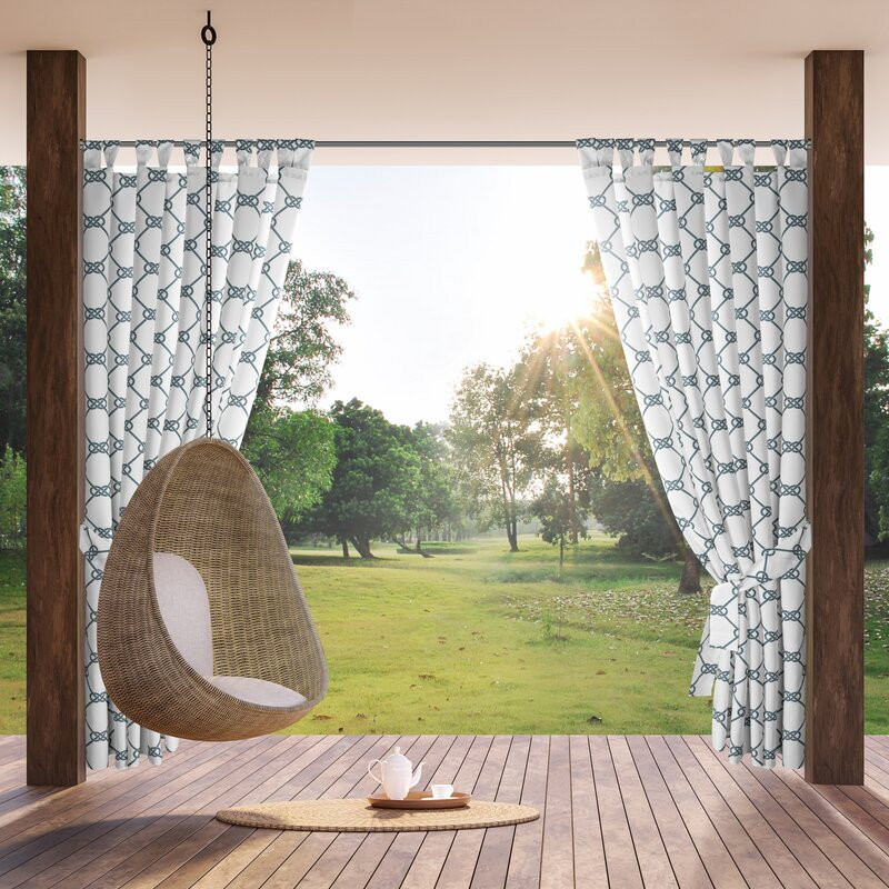 ArtFir Záves na terasu GARDEN 16 PU | biela/tmavomodrá 155 x 200 cm