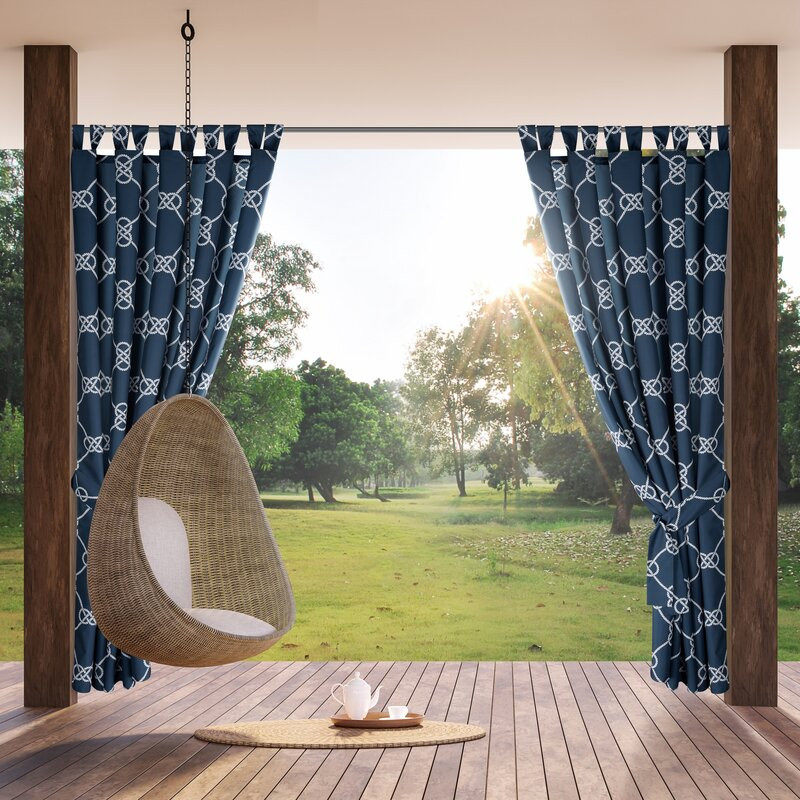 ArtFir Záves na terasu GARDEN 14 PU | tmavomodrá/biela 155 x 200 cm