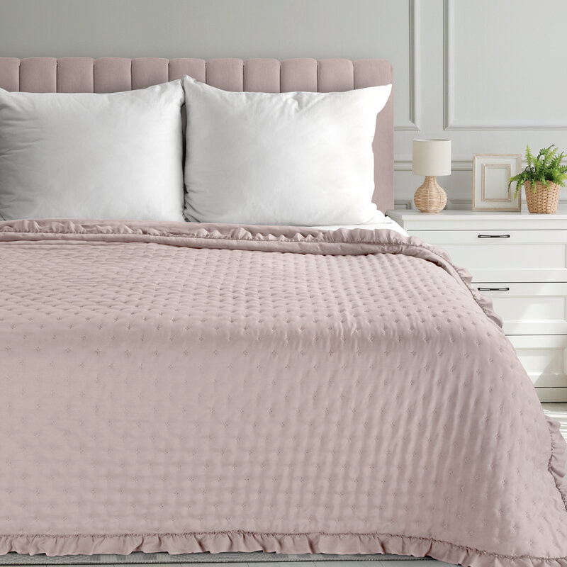 ArtFir Prikrývka na posteľ LIBI 3 | púdrovoružová 220 x 240 cm