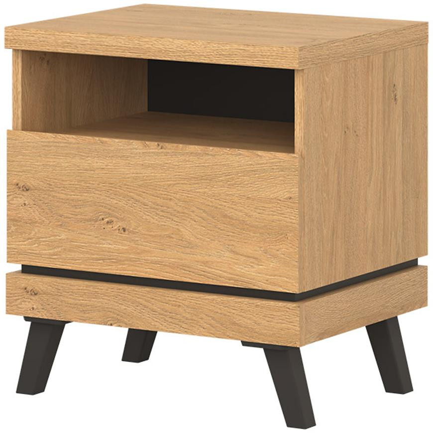 Nočný stolík Ate At16  Biały/Dub