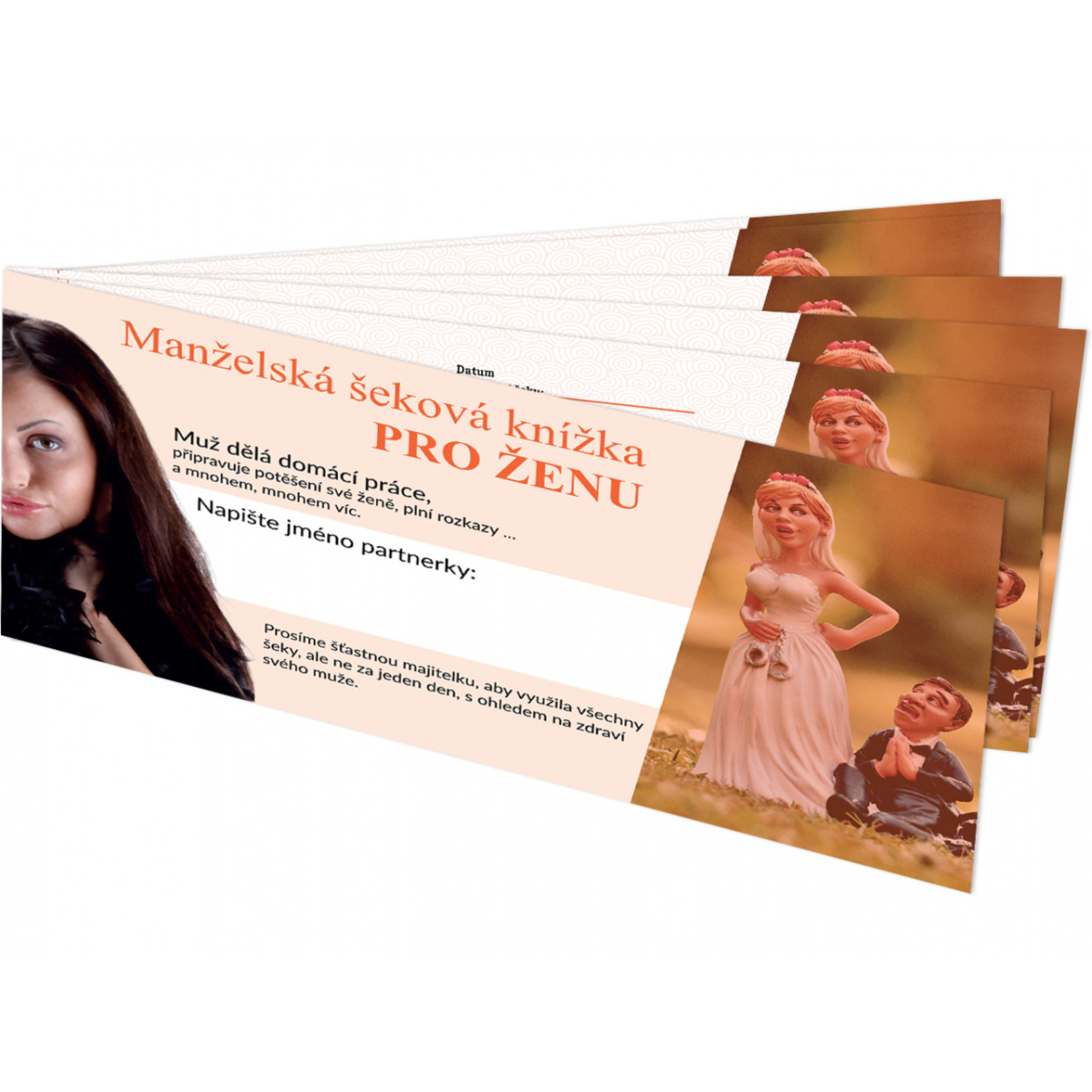 Manželská šeková knižka pre ženu - farebná