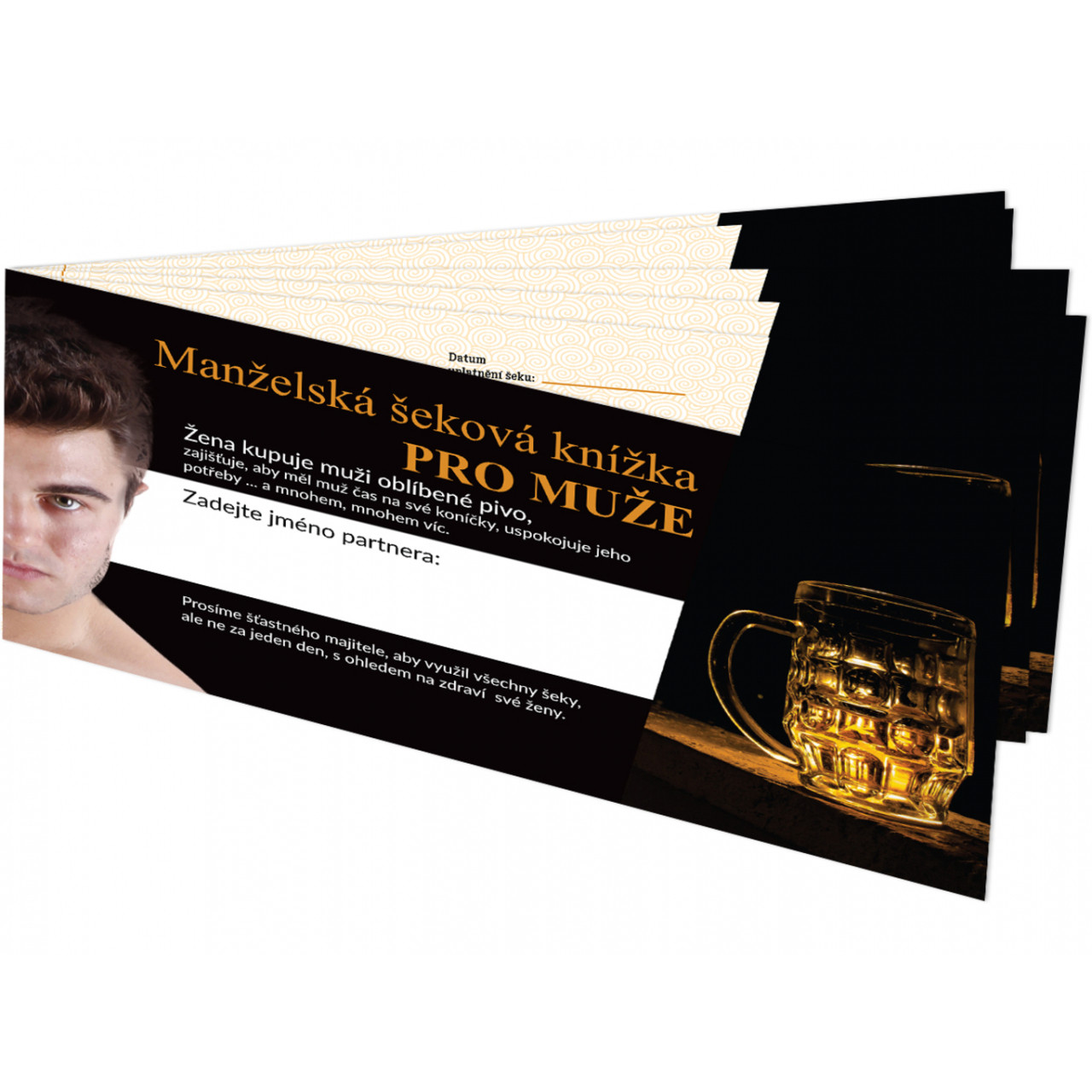 Manželská šeková knižka pre mužov - farebná