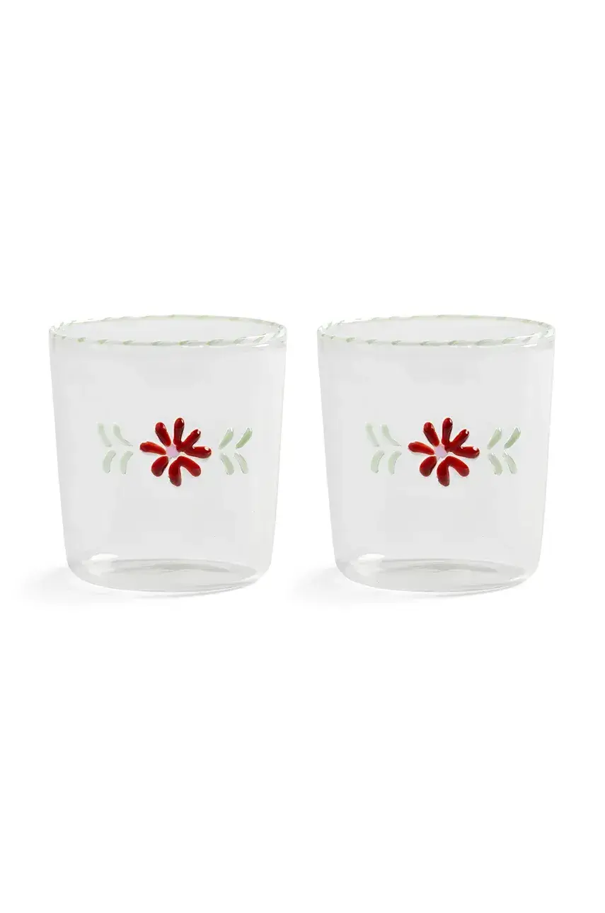 Sada pohárov &k amsterdam flora red 300 ml 2-pak priehľadná farba