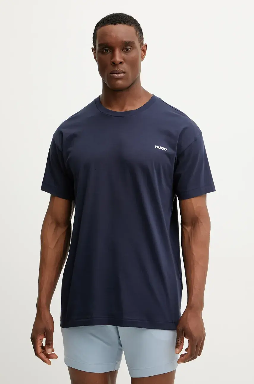 Tričko HUGO pánske, tmavomodrá farba, jednofarebné, 50534163