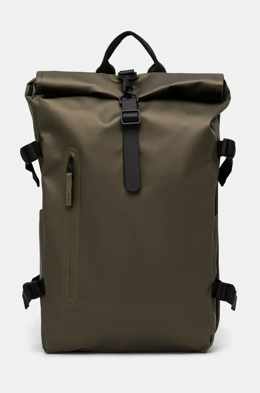 Ruksak Rains Rolltop Rucksack Large W3 zelená farba, veľký, jednofarebný, 14590