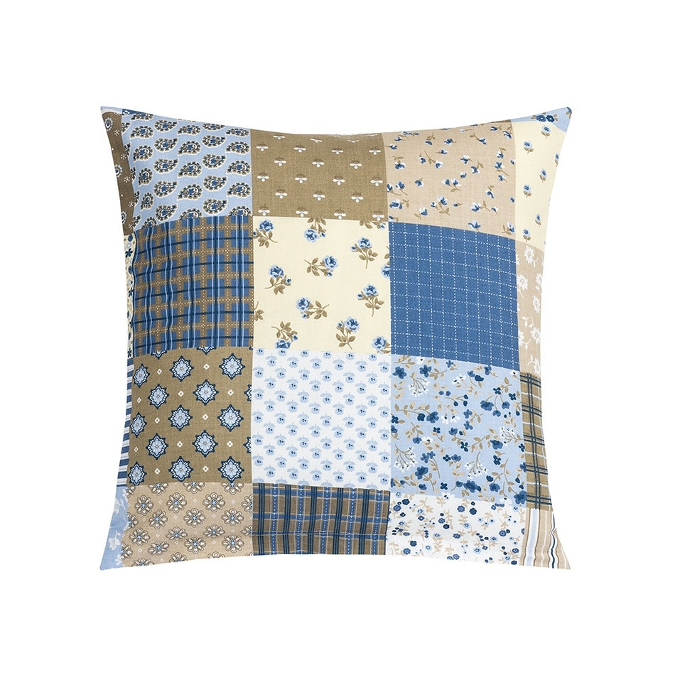 Bellatex Vankúšik Adela Patchwork modrá, 40 x 40 cm