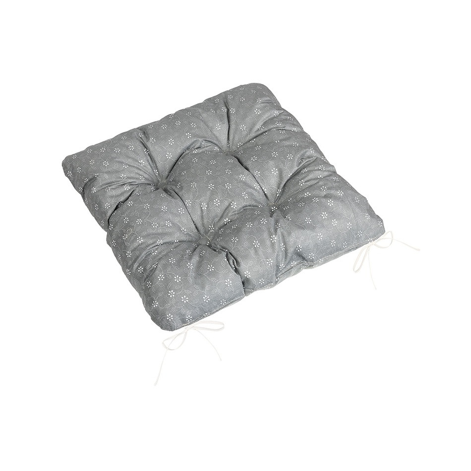 Bellatex Sedák Adela prešívaný Pnúci kvietok sivá, 40 x 40 cm