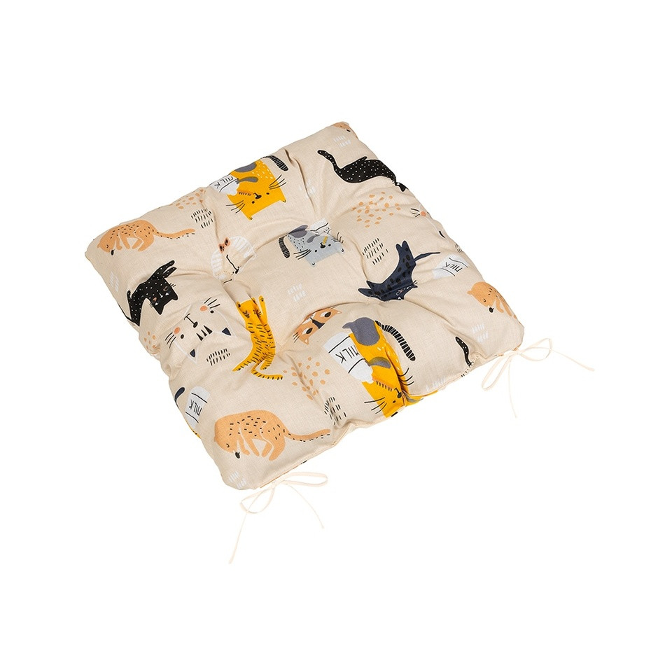 Bellatex Sedák Adela prešívaný Mačka žltá, 40 x 40 cm