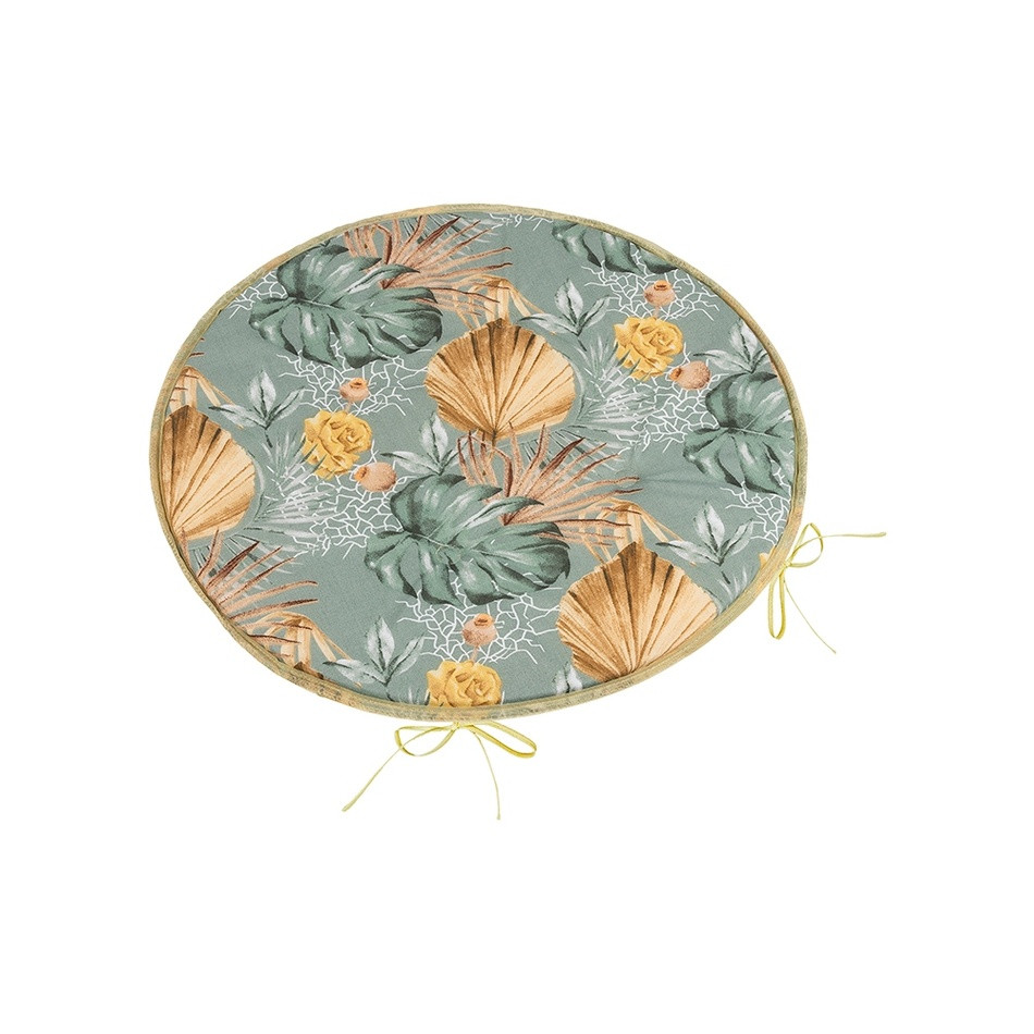 Bellatex Vankúš na sedenie Adele round smoothMonstera rose yellow 40 x 40 cm